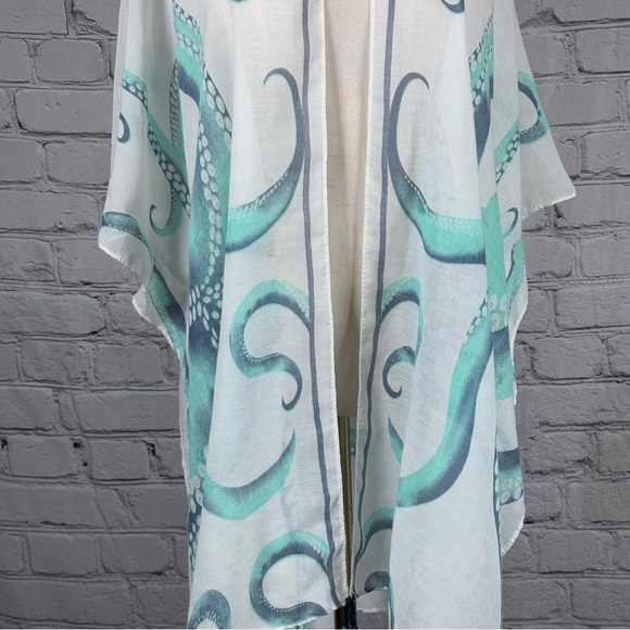JC Just Classic Octopus Print Kimono Tassels Hem - Picture 3 of 10